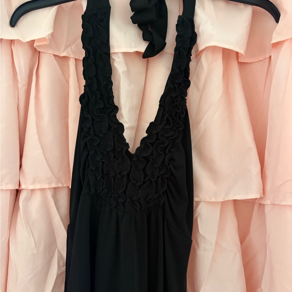 Heart Soul Black Ruffled Tank Top